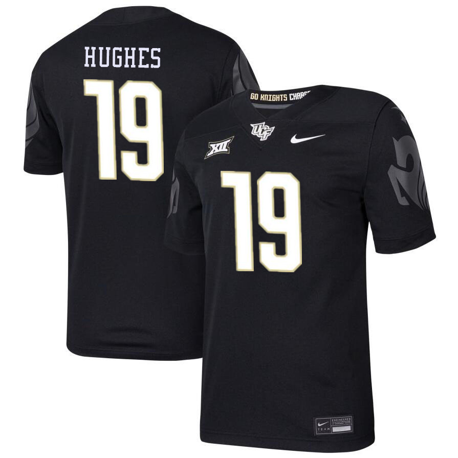 #19 Mike Hughes UCF Knights Jerseys Football Stitched-Black - Click Image to Close